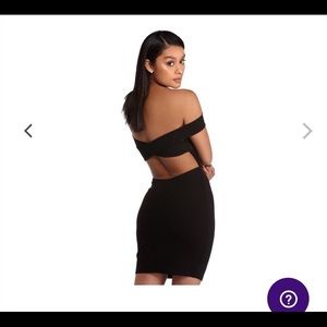 Little black dress with cut-out back